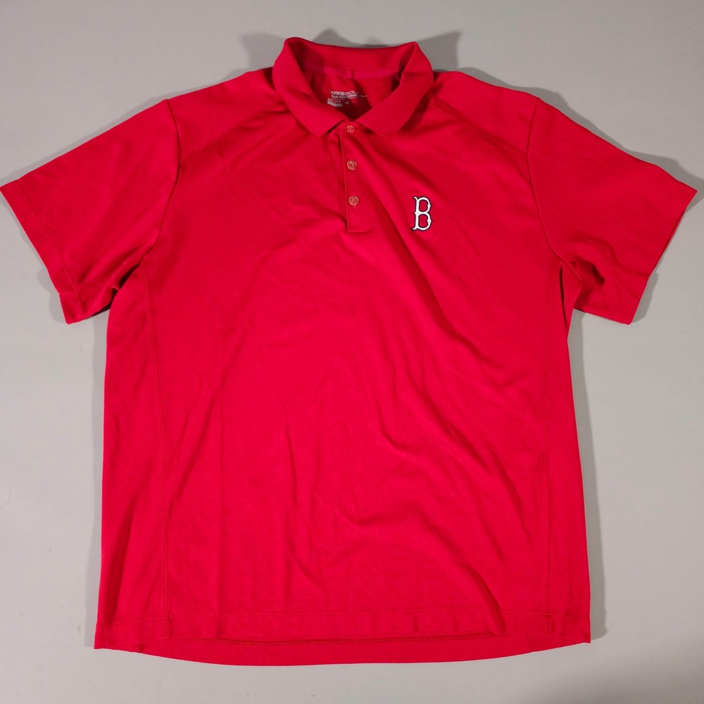Nike Golf Polo Mens XL Red Boston Red Sox Dri-FIT Short Sleeve 509167-634